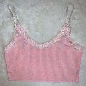 Y2K Pink Lacy Cami Crop Top